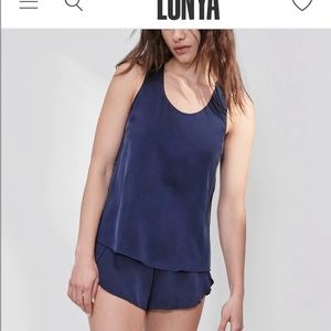 LUNYA Washable silk pajama set MEDIUM in Deep Blue